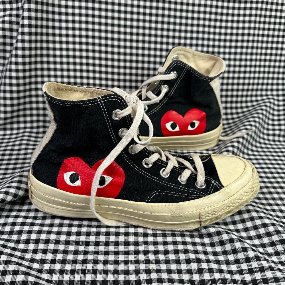 Comme des Garçons Play x Converse Chuck 70 High Black Heart Eyes Sneaker Wmns 7